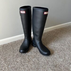 Hunter Black Tall Rain Boots US 9